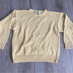 Hunt Club Butter Yellow Vintage Cotton Crewneck Sweater